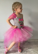 Luksusowa sukienka TUTU LOL Surprise z trenem