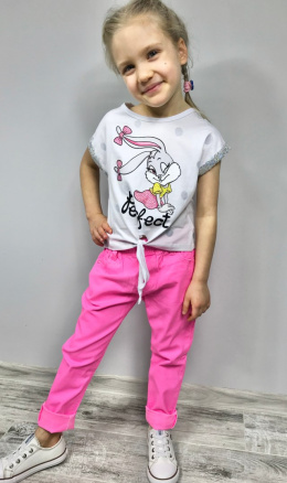 Spodnie wiosenne materiałowe BOYFRIEND pink