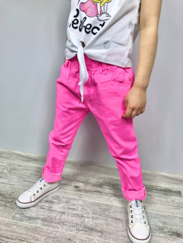Spodnie wiosenne materiałowe BOYFRIEND pink