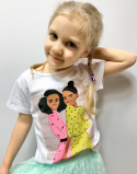 T-shirt nabłyszczany Black Girls -kolor biały