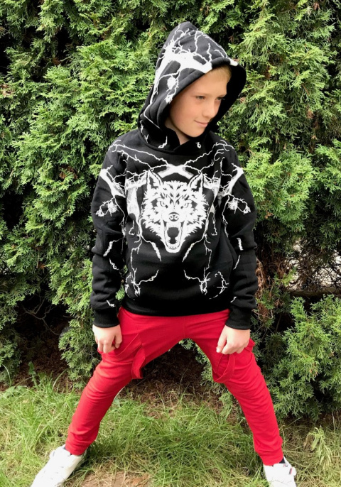 Bluza chłopięca z kapturem BLACK WOLF Bluza chłopięca z kapturem BLACK WOLF