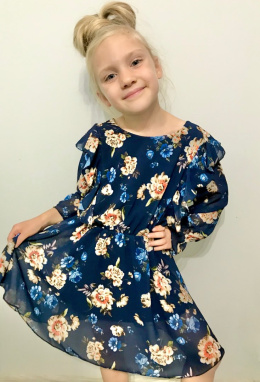 Sukienka SZYFONOWA granat AMANDA