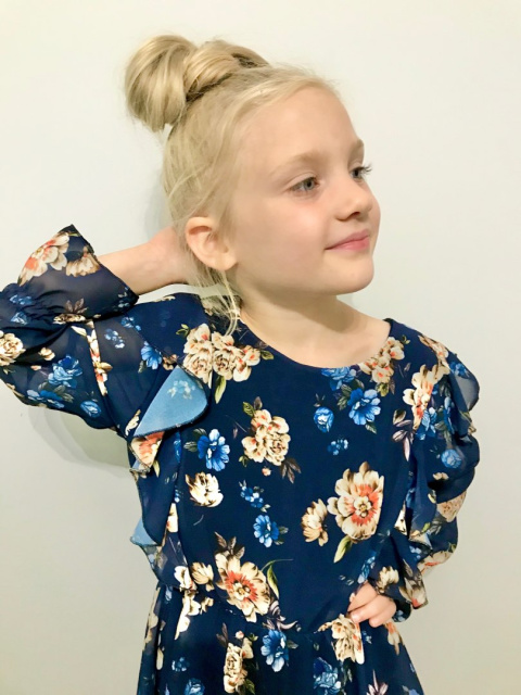 Sukienka SZYFONOWA granat AMANDA Sukienka SZYFONOWA granat AMANDA