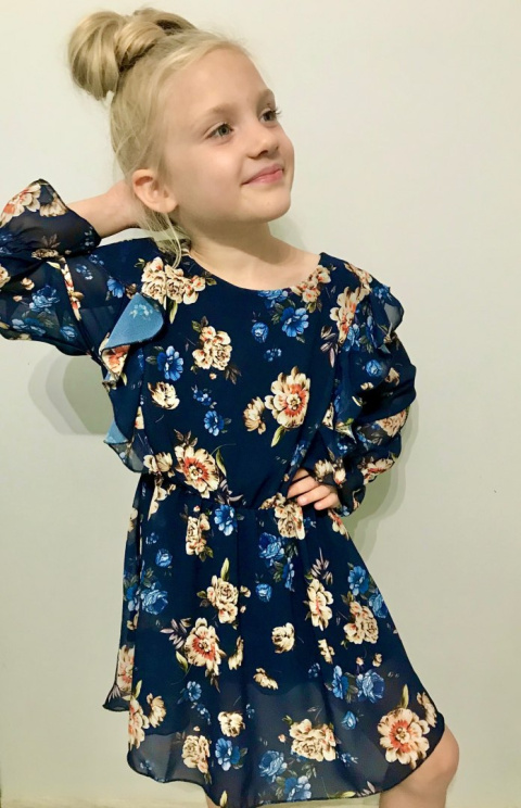 Sukienka SZYFONOWA granat AMANDA Sukienka SZYFONOWA granat AMANDA