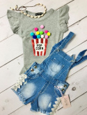 T-shirt POPCORN popiel