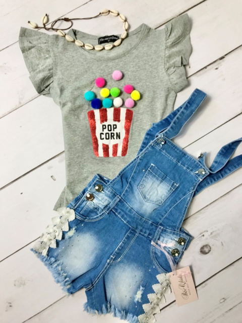 T-shirt POPCORN popiel