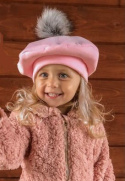 Beret zimowy jasny róż