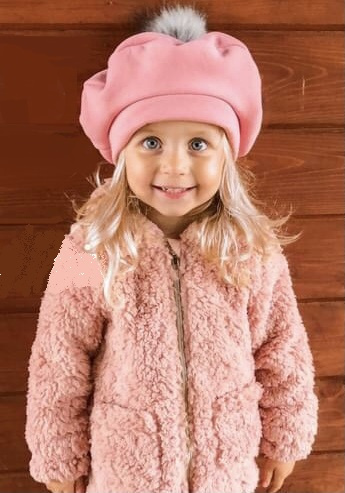 Beret zimowy pudrowy róż Beret zimowy pudrowy róż