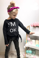 Bluzka dziewczęca I'M OK czarna