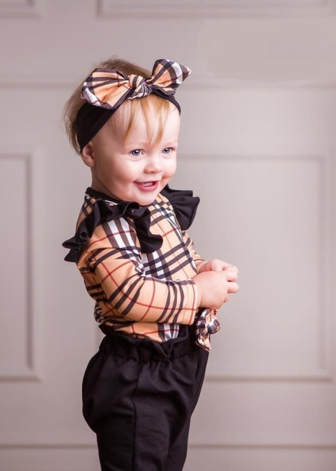 Komplet świąteczny dziewczęcy BODY, SPODNIE OPASKA PIN UP