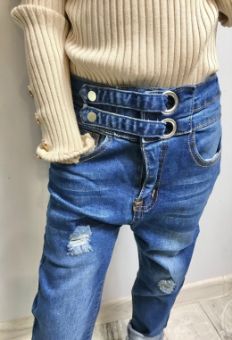 Spodnie dziewczęce jeans MOM-FIT boyfriend