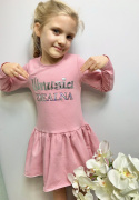Sukienka dziewczęca WNUSIA IDEALNA kolor różowy
