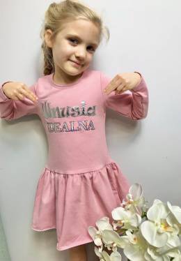 Sukienka dziewczęca WNUSIA IDEALNA kolor różowy