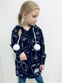 Bluza dziecięca z pomponami FACE czarna