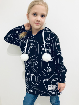 Bluza dziecięca z pomponami FACE czarna