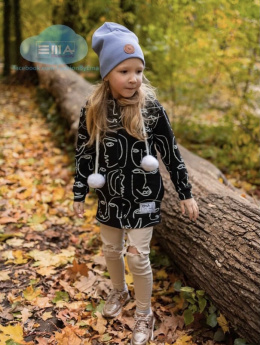 Bluza dziecięca z pomponami FACE czarna