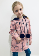 Bluza dziecięca z pomponami FACE puder