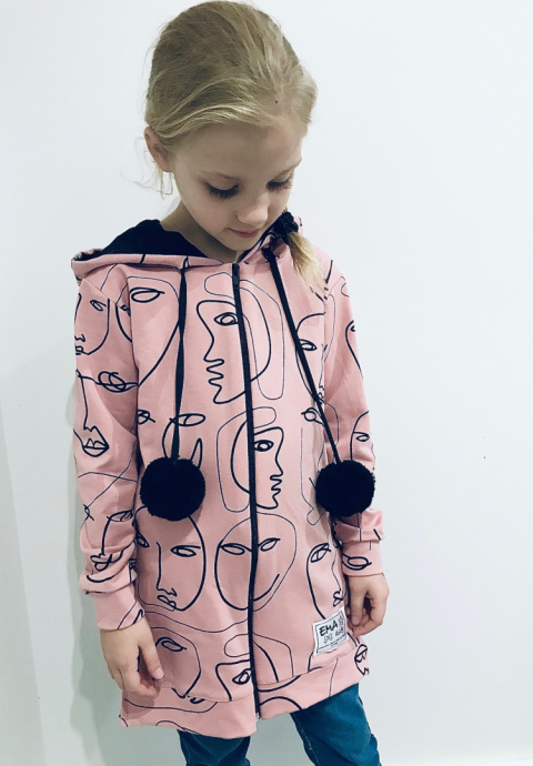Bluza dziecięca z pomponami FACE puder Bluza dziecięca z pomponami FACE puder