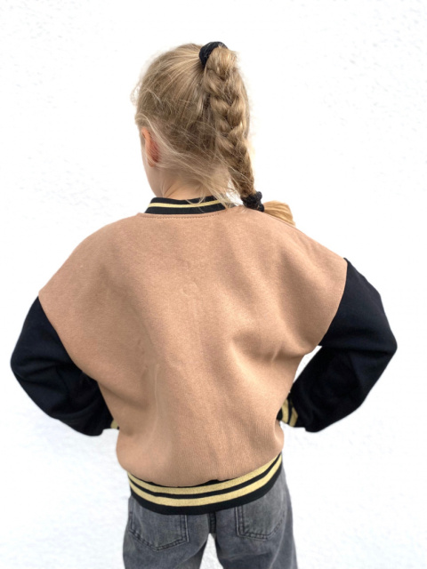 Bluza dziewczęca BEJSBOLÓWKA ocieplana beż Bluza dziewczęca BEJSBOLÓWKA ocieplana beż