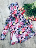 Bluza kangurka z rozcięciami Spring FLOWERS