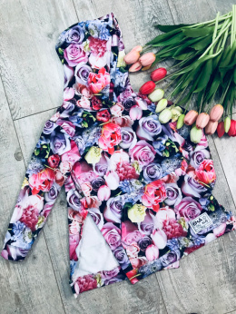 Bluza kangurka z rozcięciami Spring FLOWERS
