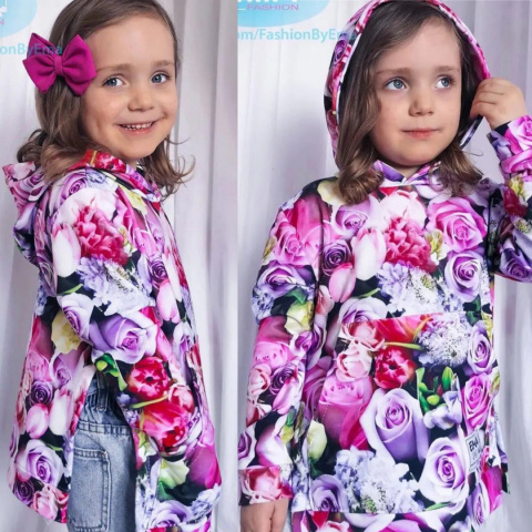 Bluza kangurka z rozcięciami Spring FLOWERS Bluza kangurka z rozcięciami Spring FLOWERS