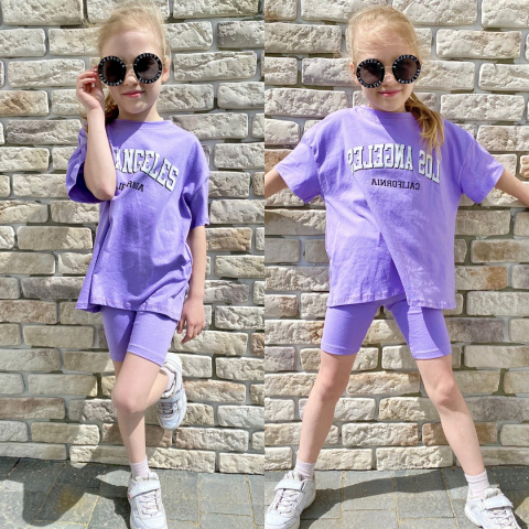 Komplet krótki legginsy i szeroka koszulka FIOLET Komplet krótki legginsy i szeroka koszulka FIOLET