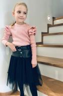 Spódnica dziewczęca skóra tiul ~ czarna