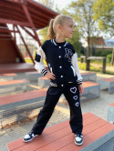 Dres dziewczęcy- bluza i szerokie spodnie CZARNY