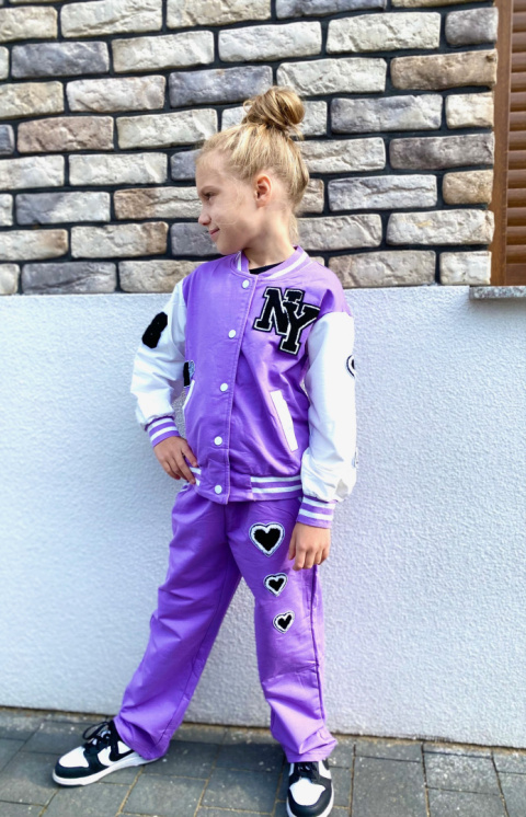 Dres dziewczęcy -bluza i szerokie spodnie FIOLET Dres dziewczęcy -bluza i szerokie spodnie FIOLET
