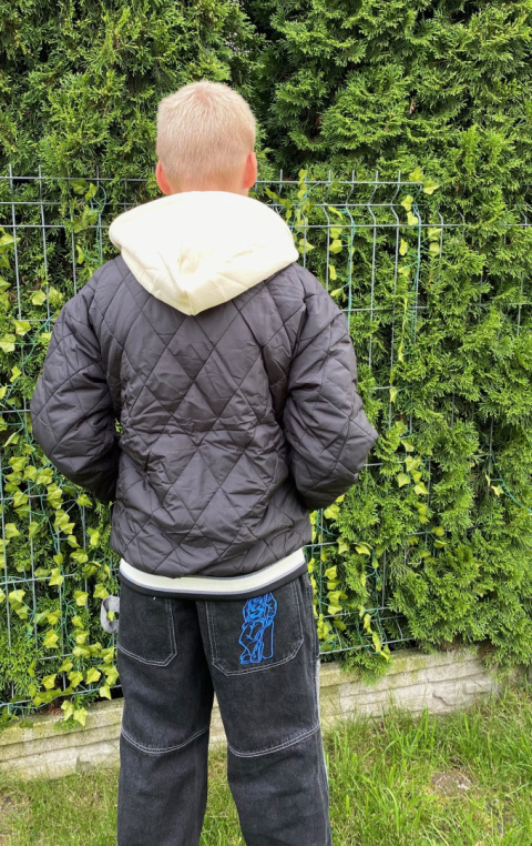 Kurtka chłopięca BOMBER na polarze -granat Kurtka chłopięca BOMBER na polarze -granat
