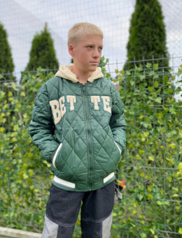 Kurtka chłopięca BOMBER na polarze- zieleń