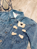 Kurtka jeans z pluszakiem w kieszonce