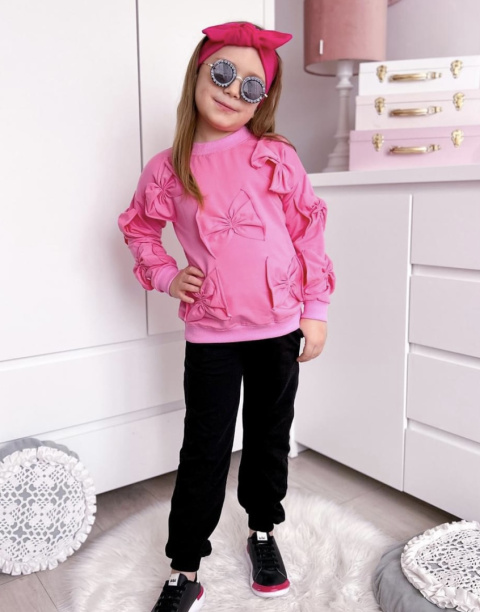 Nowa bluza dziewczęca KOKARDKI róż Nowa bluza dziewczęca KOKARDKI róż