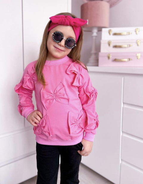 Nowa bluza dziewczęca KOKARDKI róż Nowa bluza dziewczęca KOKARDKI róż