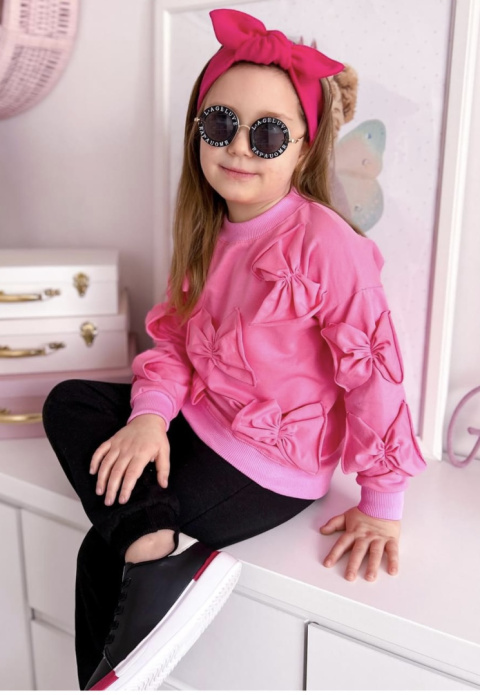 Nowa bluza dziewczęca KOKARDKI róż Nowa bluza dziewczęca KOKARDKI róż