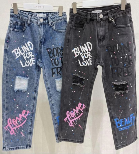 Spodnie dziewczęce oversize GRAFFITI czarne Spodnie dziewczęce oversize GRAFFITI czarne