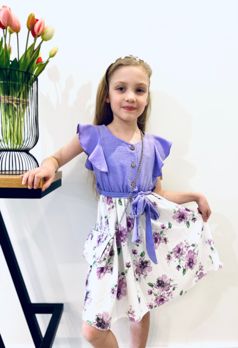 Sukienka dziewczęca elegancka SZMIZJERKA z torebką Sukienka dziewczęca elegancka SZMIZJERKA z torebką
