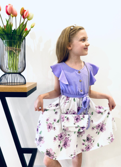 Sukienka dziewczęca elegancka SZMIZJERKA z torebką Sukienka dziewczęca elegancka SZMIZJERKA z torebką