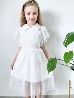 Sukienka elegancka tiulowa KOMUNIA wesele BIEL