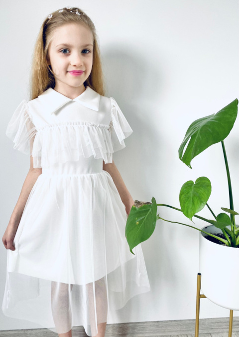 Sukienka elegancka tiulowa KOMUNIA wesele BIEL Sukienka elegancka tiulowa KOMUNIA wesele BIEL