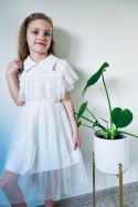 Sukienka elegancka tiulowa KOMUNIA wesele BIEL
