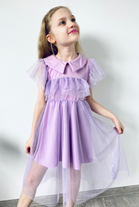 Sukienka elegancka tiulowa KOMUNIA wesele fiolet Sukienka elegancka tiulowa KOMUNIA wesele fiolet