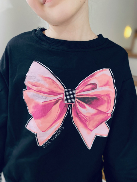 Bluza dziewczęca KOKARDA czerń Bluza dziewczęca KOKARDA czerń