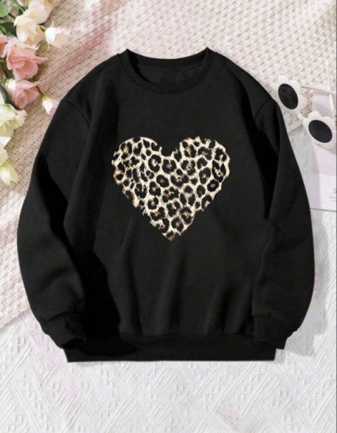 Bluza dziewczęca SERCE czarna