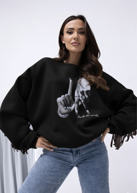 Damska bluza oversize By Sisi czarna Damska bluza oversize By Sisi czarna