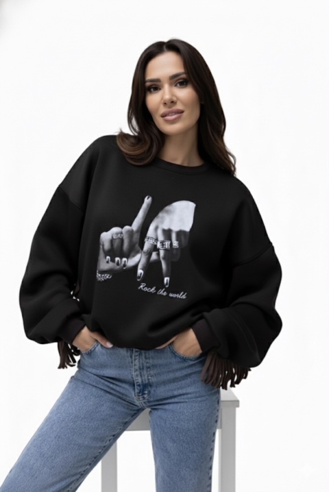 Damska bluza oversize By Sisi czarna Damska bluza oversize By Sisi czarna