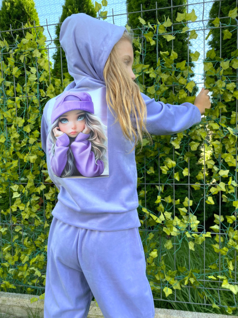 Dres welurowy dziewczęcy LILA Dres welurowy dziewczęcy LILA