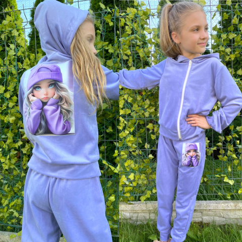 Dres welurowy dziewczęcy LILA Dres welurowy dziewczęcy LILA