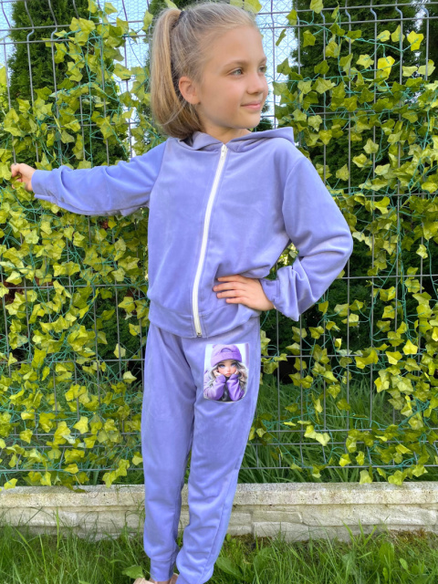 Dres welurowy dziewczęcy LILA Dres welurowy dziewczęcy LILA